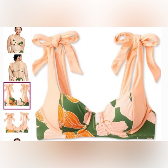 Fe Noel Lily Floral Print Underwire Bra Top - Picture 3 of 8